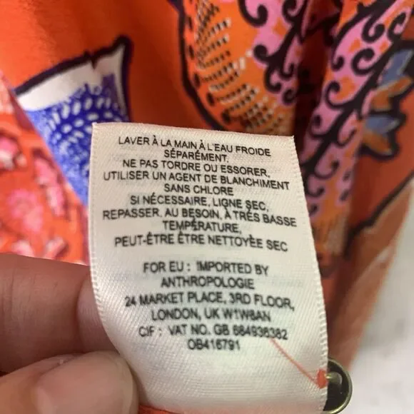 Anthropologie Maeve Larkhill 100% Silk Trapeze Dress Womens Size Small NWT $145 - Picture 11 of 15